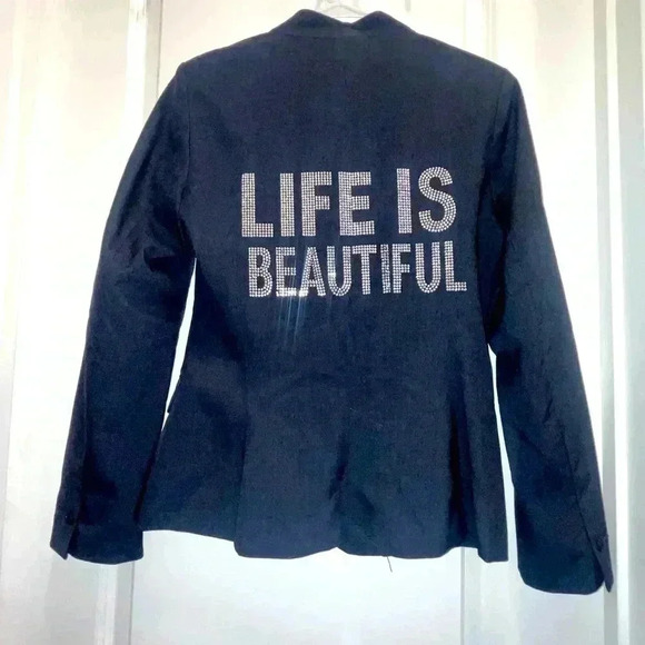 hip chik Jackets & Blazers - Hip Chik Couture Life is Beautiful blazer